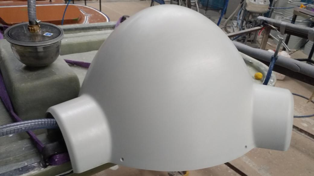  a GRP nose cone made by Quantum for 15 kW wind turbines