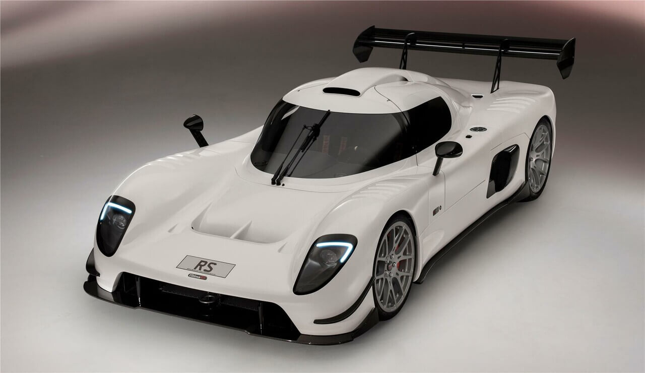 White custom car with GRP fibreglass panels, manufactured by Quantum